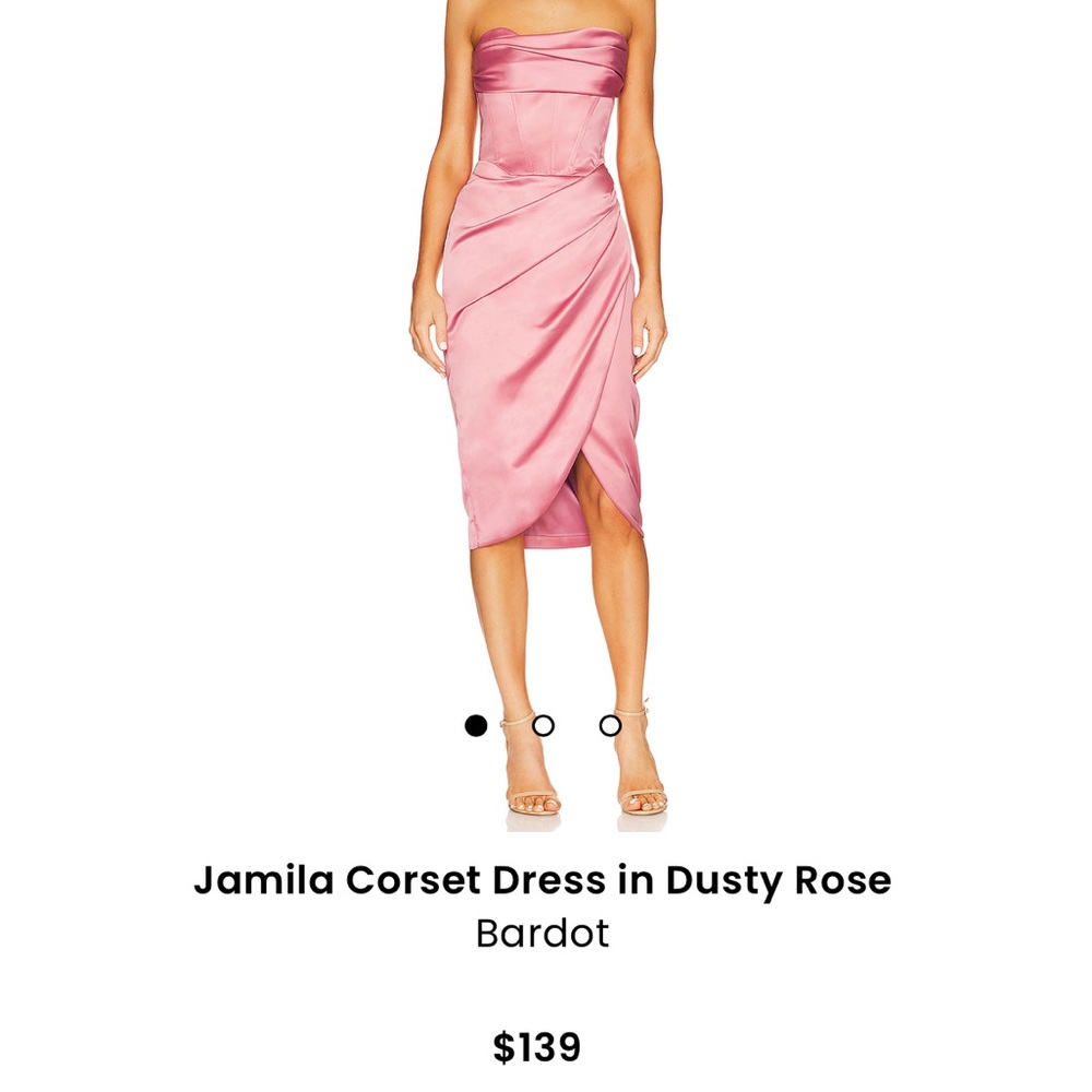 Brand new Bardot corset midi short pink dress